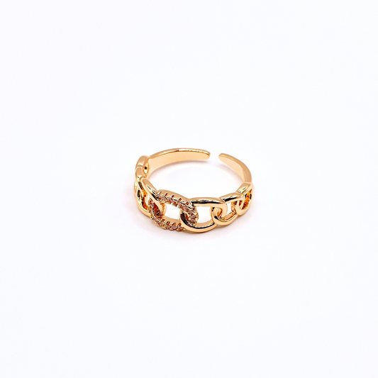 Gold Adjustable Chain Ring