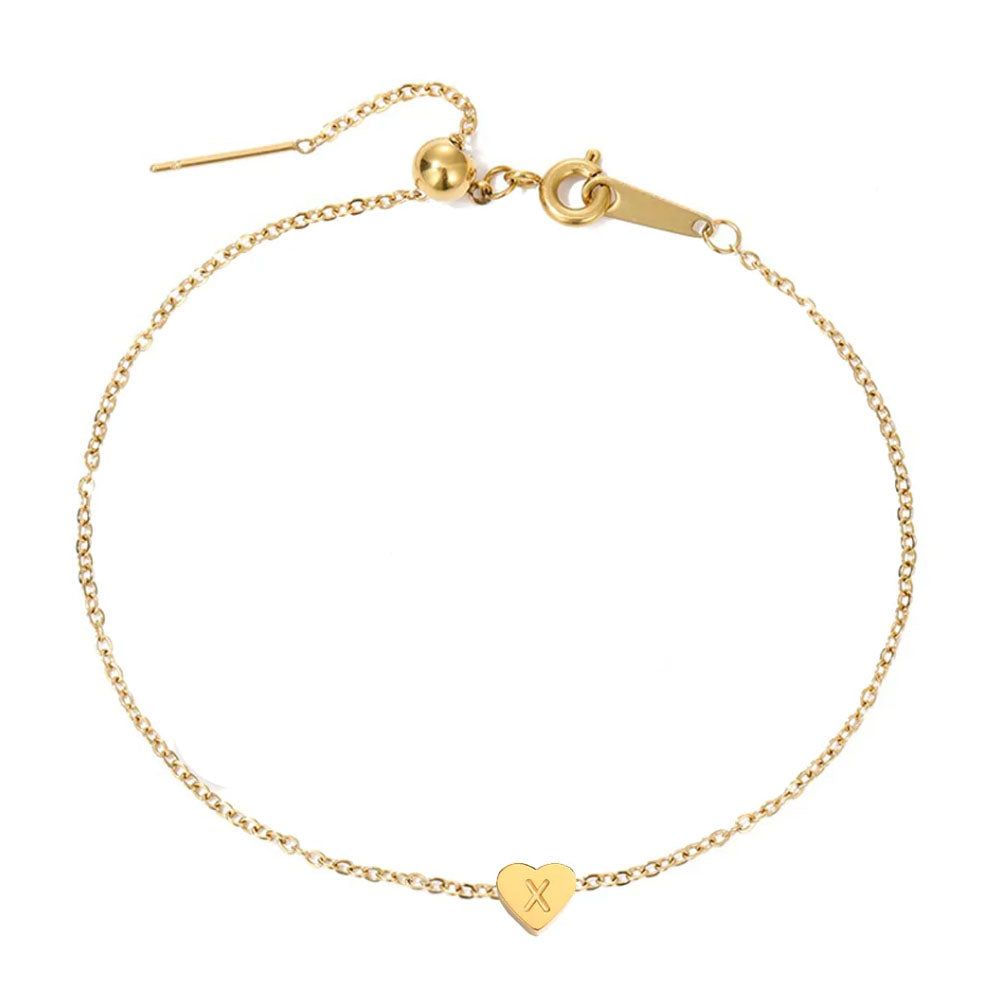 Dainty Gold Micro Initial Bracelet