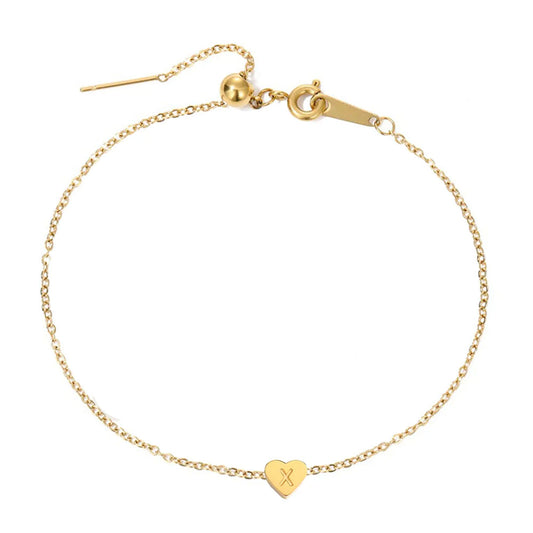 Dainty Gold Micro Initial Bracelet