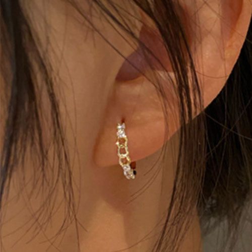 Gold Chain Huggie Hoop Earrings | Kelabu Jewellery
