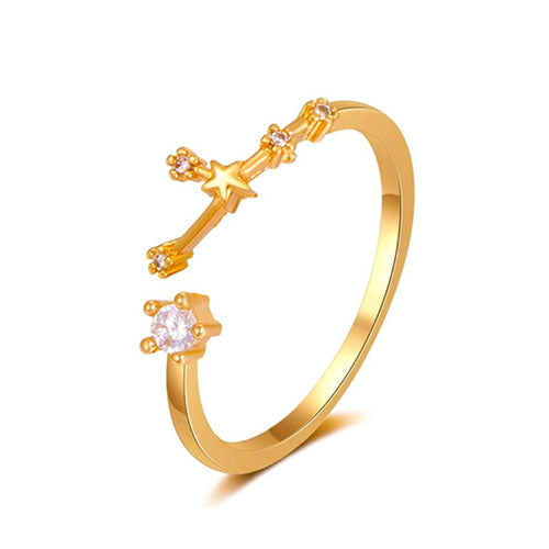 Gold Zodiac Aries Constellation Star Sign Ring | Kelabu Jewellery