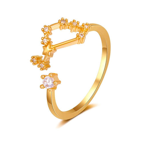 Gold Zodiac Leo Constellation Star Sign Ring | Kelabu Jewellery