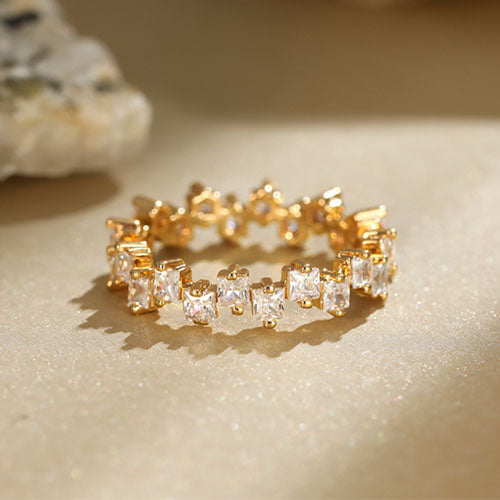 Gold and Blue Stone Jagged Design Dress Ring | Kelabu Jewellery