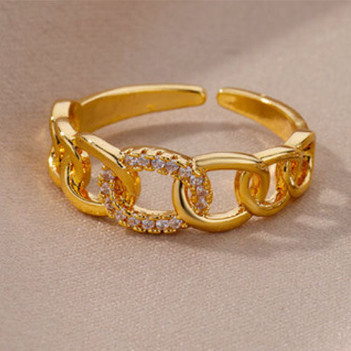Gold Adjustable Chain Ring