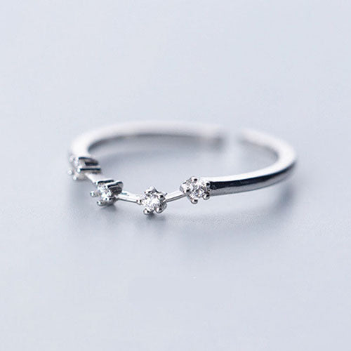 Silver Zodiac Aquarius Constellation Star Sign Ring | Kelabu