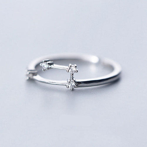 Silver Zodiac Aries Constellation Star Sign Ring | Kelabu Jewellery