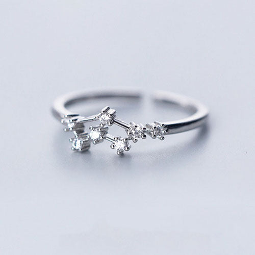Silver Zodiac Cancer Constellation Star Sign Ring | Kelabu Jewellery