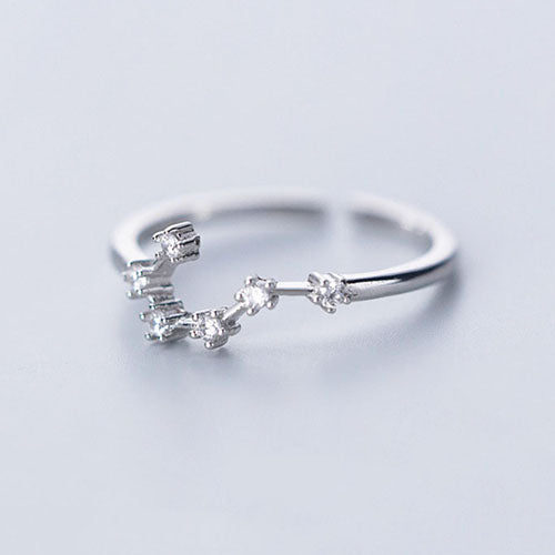Silver Zodiac Gemini Constellation Star Sign Ring | Kelabu Jewellery