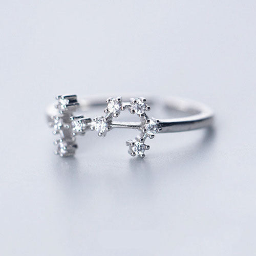 Silver Zodiac Scorpio Constellation Star Sign Ring | Kelabu Jewellery