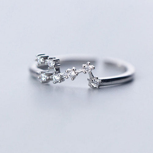 Silver Zodiac Taurus Constellation Star Sign Ring | Kelabu Jewellery