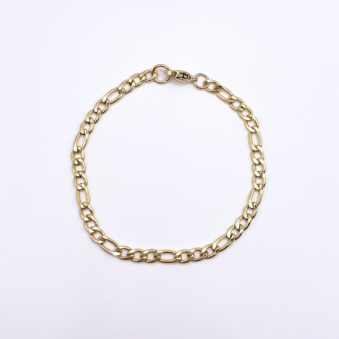 another image of gold figaro dainty chain bracelet