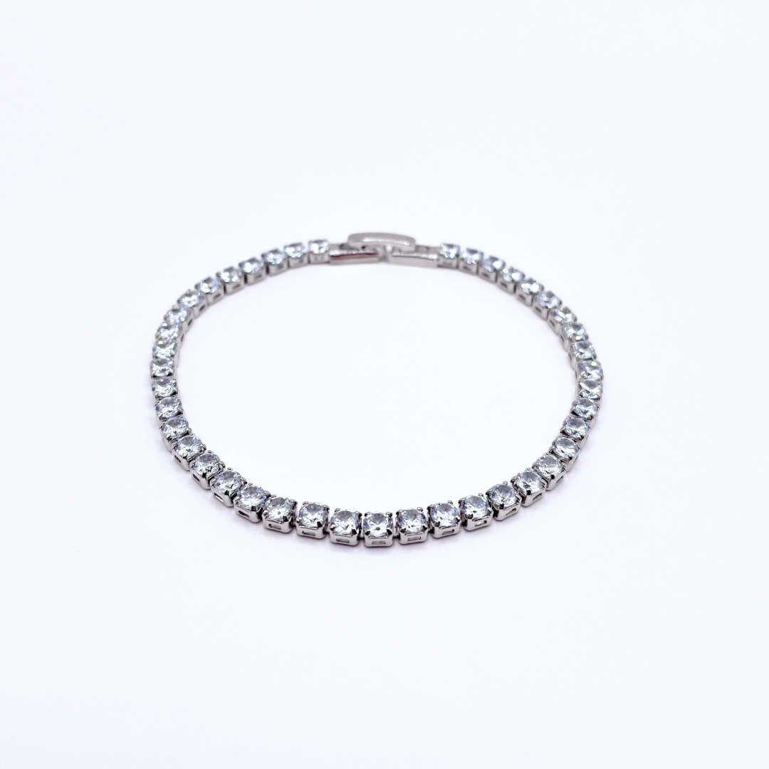 Silver 3mm Cubic Zirconia Tennis Bracelet