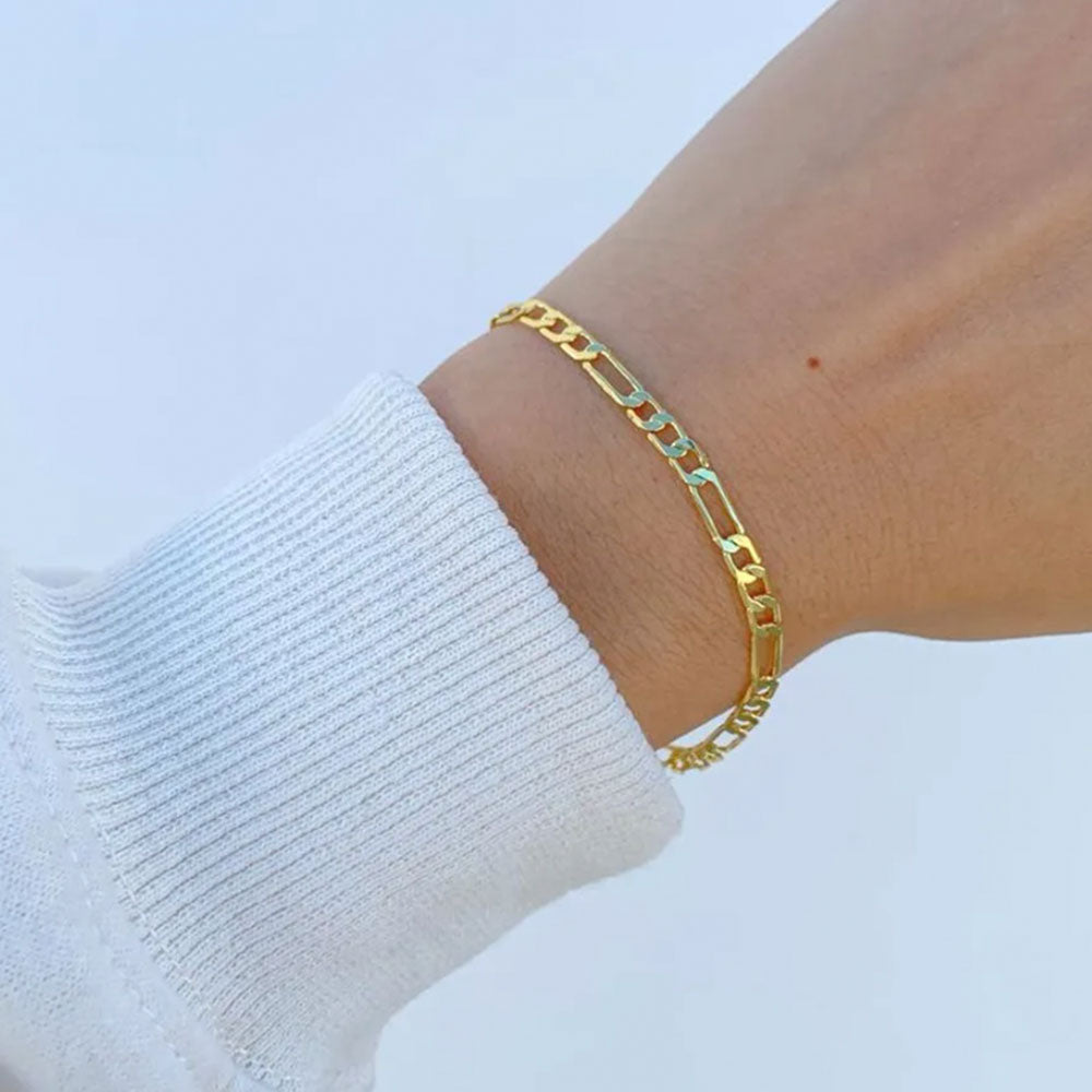 Dainty Gold Initial Curb Chain Bracelet