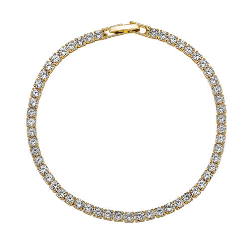 Dainty Gold 3mm Cubic Zirconia Tennis Bracelet