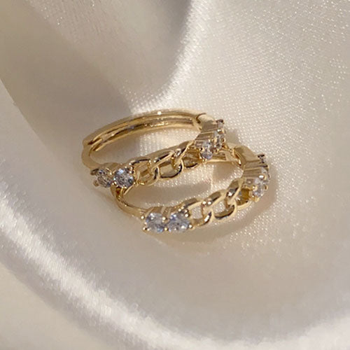 Gold Chain Huggie Hoop Earrings | Kelabu Jewellery