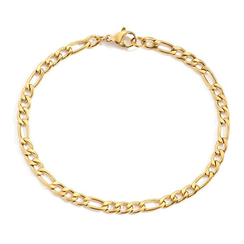 image of dainty gold chain bracelet on white background