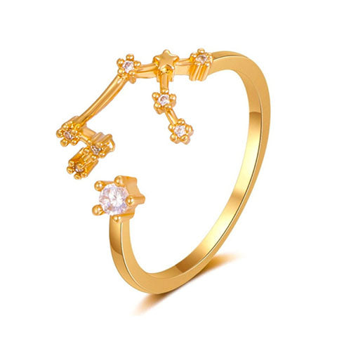 Gold Zodiac Gemini Constellation Star Sign Ring | Kelabu Jewellery