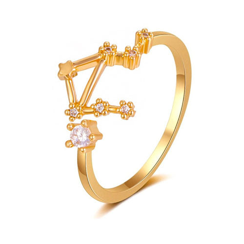 Gold Zodiac Libra Constellation Star Sign Ring | Kelabu Jewellery