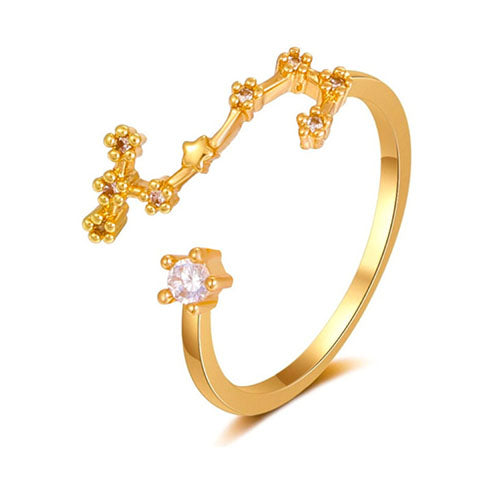 Gold Zodiac Scorpio Constellation Star Sign Ring | Kelabu Jewellery