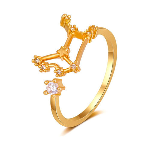 Gold Zodiac Virgo Constellation Star Sign Ring | Kelabu Jewellery