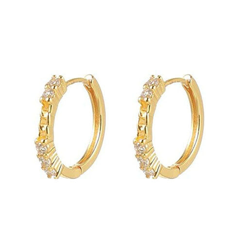 Gold Chain Huggie Hoop Earrings | Kelabu Jewellery