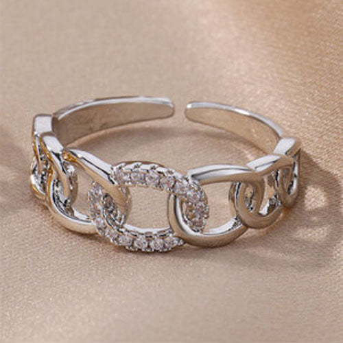Silver Adjustable Chain Ring | Kelabu Jewellery