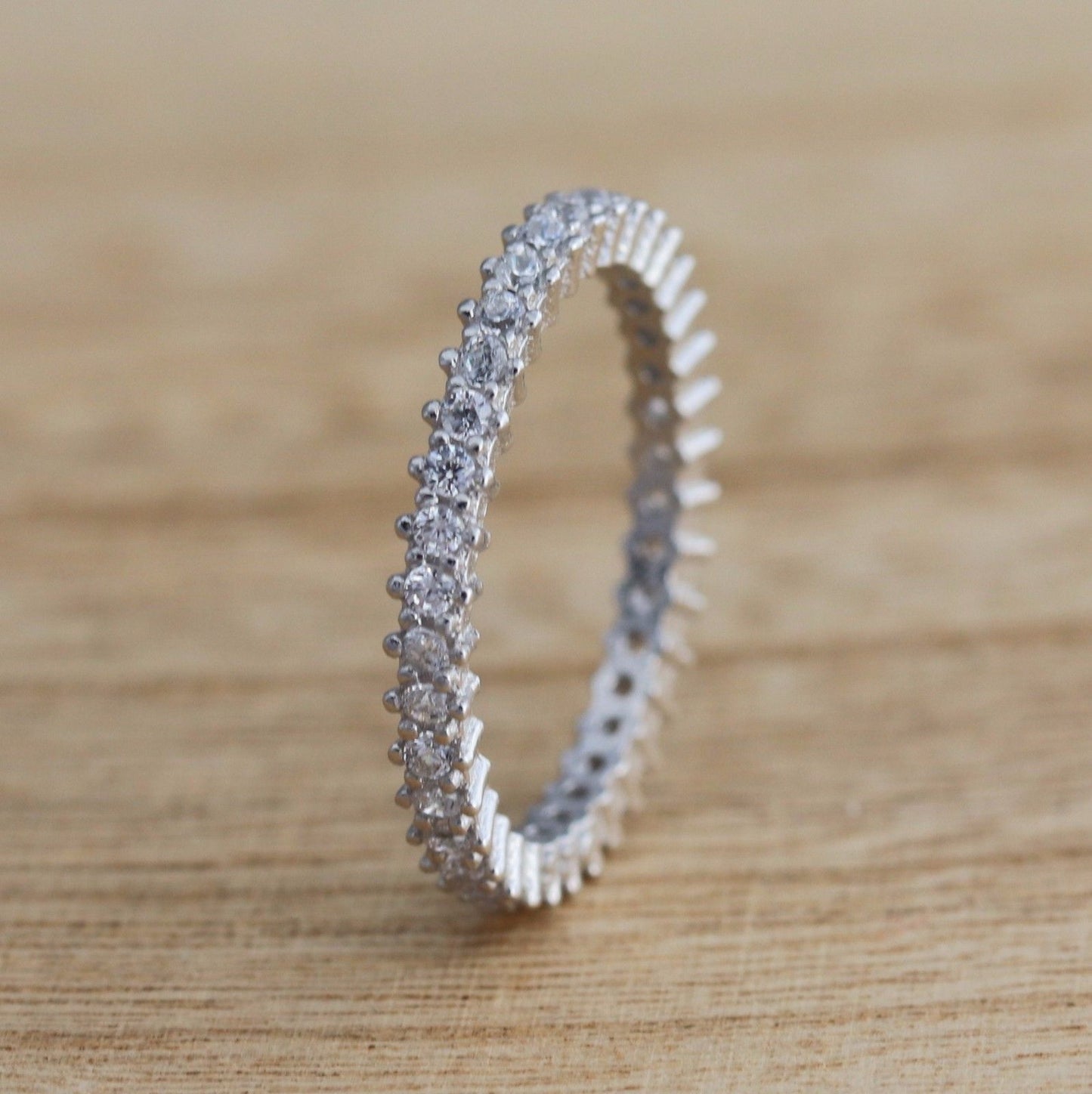 925 Sterling Silver Full Eternity Stacking Ring Cubic Zirconia | Kelabu Jewellery