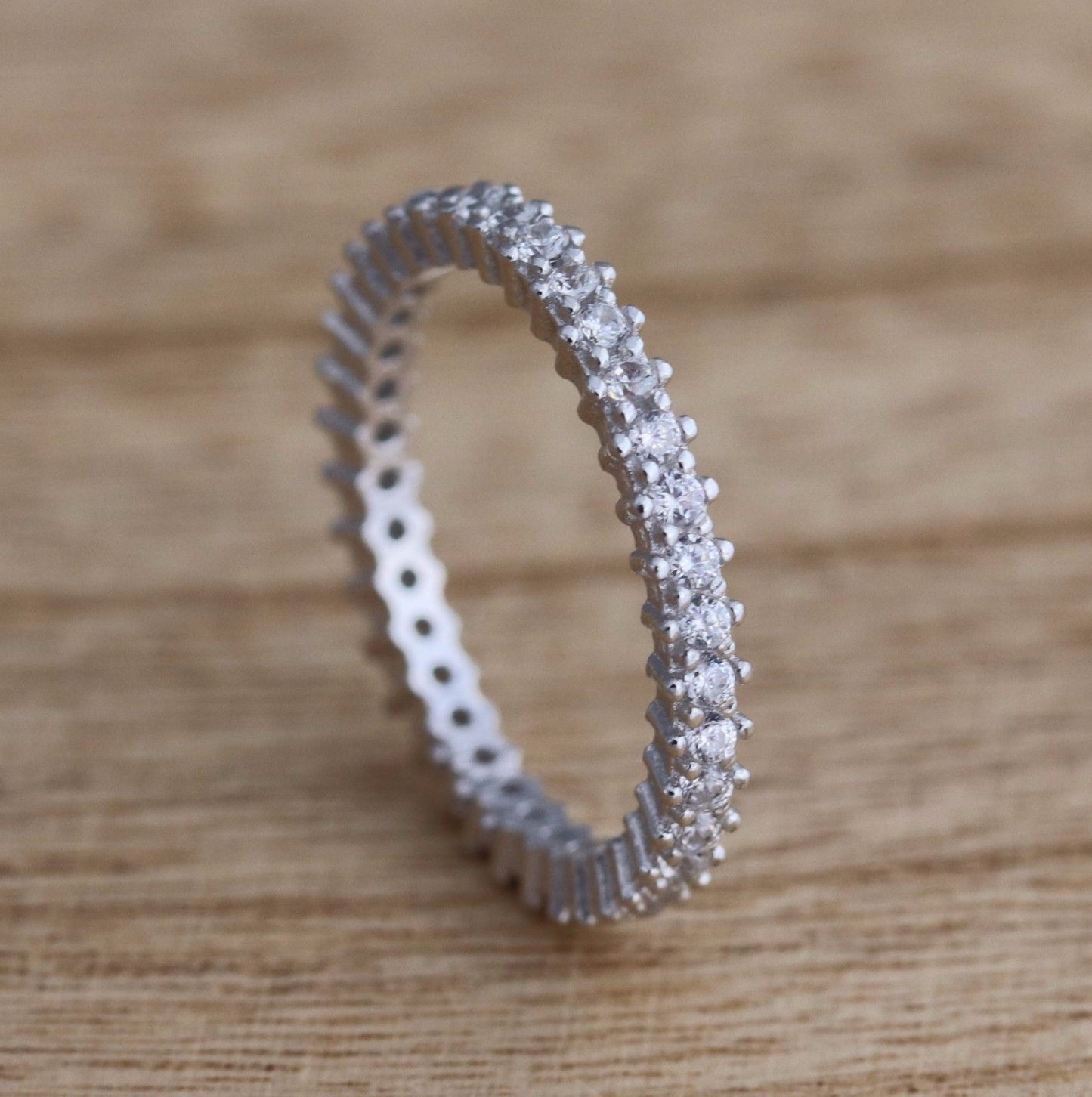 925 Sterling Silver Full Eternity Stacking Ring Cubic Zirconia | Kelabu Jewellery