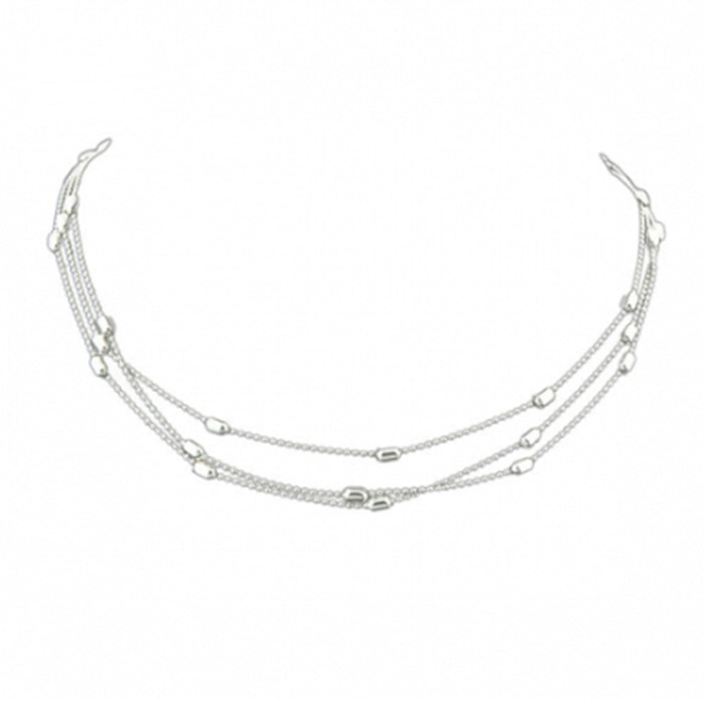 Beaded Boho Choker Necklace in Silver by Kelabu Jewellery