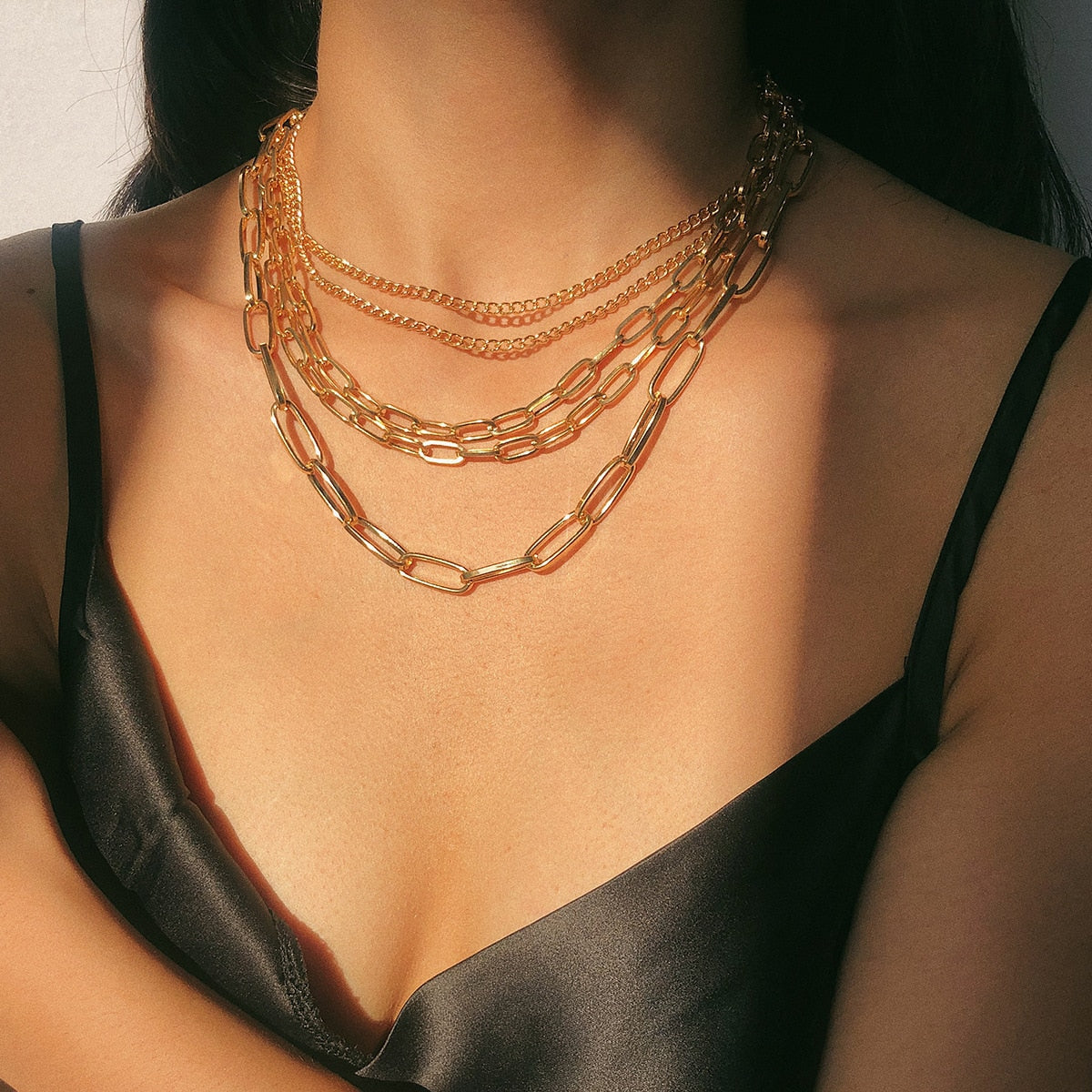 Gold Chain Multi Layered Necklace | Chain Necklaces | Kelabu Jewellery