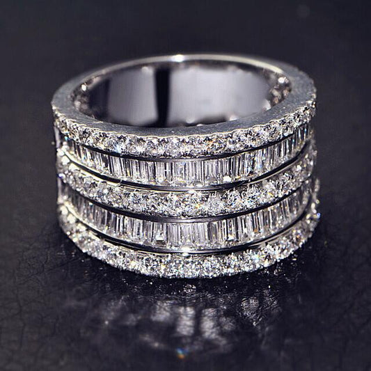 925 Sterling Silver And Cubic Zirconia Layered Cathedral Ring | Kelabu Jewellery